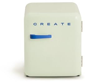 CREATE / RETRO FRIDGE 50 COBALTO/Frigorífico verde pastel maneta azul cobalto / 85W, minibar, un estante, diseño retro, 50 cm, dos repisas, capacidad de 48L, bajo consumo, 50x44x49,8 cm