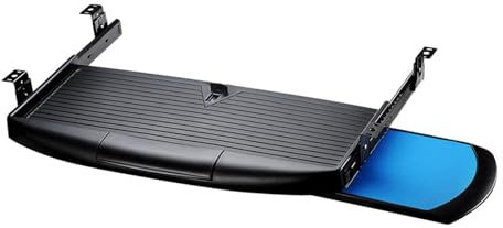 KESOTO under Desk Keyboard Tray, Slide Out Keyboard Shelf, Multi-Purpose Slide Out Keyboard Drawer under Desk for, Black