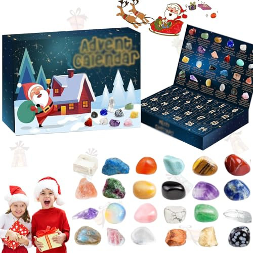 Edelsteine Adventskalender 2024,adventskalender 2024 Edelsteine,adventskalender Steine Kristalle,adventskalender Edelsteine Kinder,24 Tage Steine Kristalle Weihnachts Geschenke Für Jungen, Mädchen