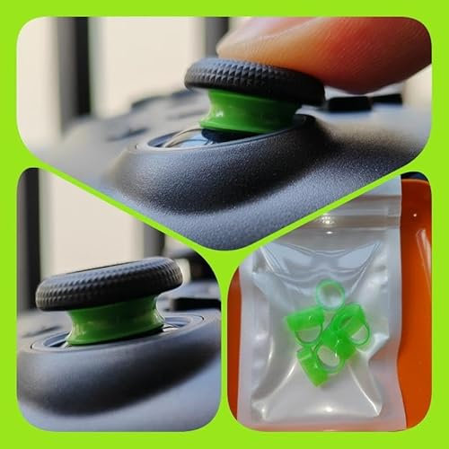 THLMT 8PCS Joystick Protector Anillo Compatible para Steam Deck/para Xbox/para PS4/para PS5/para Switch Pro/para ROG Ally, Anillo Protector de Silicona Elástica Anillos para Palanca de Pulgar (Verde)