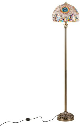 GDLight Türkische Vintage-Stehlampe 40 cm Mosaik-Lampenschirm-Stehlampe Marokkanische Sofa-Stehlampe für Wohndekor Schlafzimmer Wohnzimmer Bar Café, 172 cm hoch,B