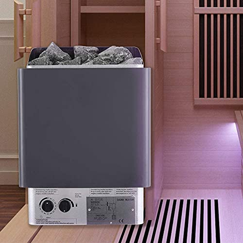 Calentador eléctrico Sauna casera, controlador interno Calentador de sauna eléctrico Estufa de sauna húmeda y seca 200 V/220 V Estufa de sala de sauna seca con control de termostato (4,5 KW) (9 KW)