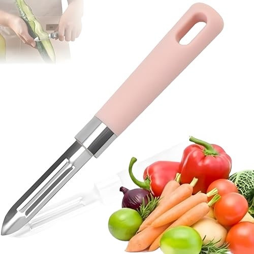 NTRUXZP Arcos Serie Gadgets - Cuchillo Mondador Pelapatatas - Hoja de Acero Inoxidable de 18.2cm - Mango de Polipropileno,pelador patatas,pelador de patatas,pelador arcos(rosa)