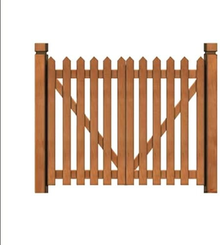 Gartentor aus Holz, Torbogen, Teakholz, Farbe, Schutzzaun, Trennwand, doppelte Öffnung, Hoftor für elegante Outdoor-Dekoration (Braun, 145 x 100 cm)