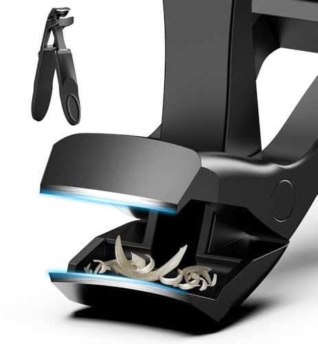 Zehennagelknipser mit abgewinkeltem Kopf,langer Griff, Nagelknipser für Senioren,Nail Clipper,große breite Backe, mit Auffangvorrichtung für dicke Nägel, einfacheres Schneiden