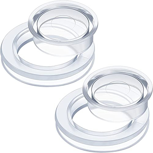 VASANA 2 Sets 0.8cm/2inch Clear PVC Patio Table Umbrella Hole Ring and Cap Set Standard Size Beach Tablet Thicker Hole Ring Plug for Outdoors Patio Table Deck Yard Garden