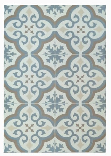 Alfombra Vinílica Hidráulica, Distintos Tamaños, Elegante, Diseño y Resistencia para Tu Espacio,Cocina, salón Comedor, Suelo PVC (60 x 240CM, Estrella Azul)