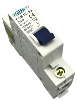 EDXFICDQ Disjoncteur 1P 40A DC 125V MCB Courbe C
