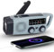Radio Portable a Pile Survie, kit de Survie, Urgence Militaire, FM/AM, Radio de Secours avec Rechargement Solaire, Radios Dynamo à Manivelle avec Lampe de Poche, 2000mAh Powerbank SOS Alarm Camping