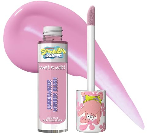 wet n wild SpongeBob Underwater Wonder Liquid Blush, Buildable Shimmery Gel Formula with Seamless Blend & Matte Finish – Rock Star