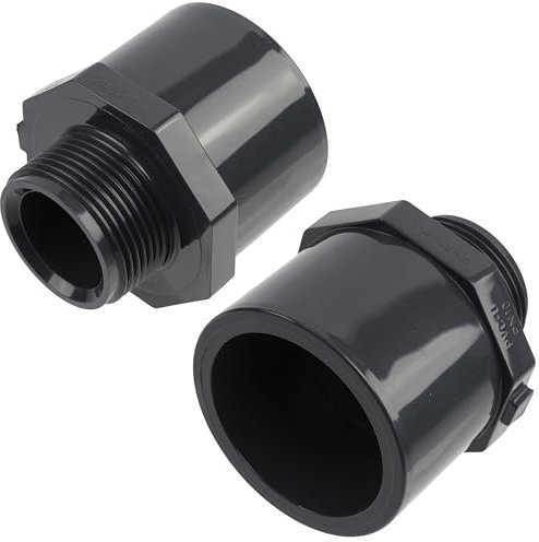 AERZETIX - K36330 - Set di 2 raccordi a pressione/riduttori doppi - per incollare Ø63mm e Ø50mm - filettatura maschio 1 1/4 - in plastica - PN 10 - connettore per tubi