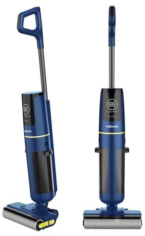 Vakume Lavapavimenti Senza Filo 3-in-1 VK9000 - Lavasciuga pavimenti - Autonomia 45 Min - Doppio Serbato d'Acqua 580ml/520ml - Filtro Triplo, Autopulizia, Display LCD e Assistente Vocale