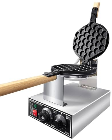 Gofrera Eléctrica de 1200 W con Calefacción de Doble Cara y Temperatura Ajustable de 50-250 °C, Temporizador de 0-5 Minutos y Tamaño Compacto de 34x24x22cm para Uso Doméstico