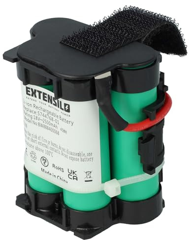EXTENSILO Akku kompatibel mit McCulloch ROB R1000, R800, R600 Rasenroboter Rasenmäher (2500mAh 18V Li-Ion)