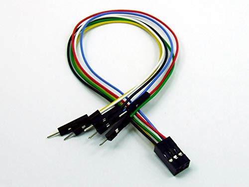 POPESQ® 1 Stk. x Kabel Buchse - 6 x Stecker 1 polig 2.54mm 6 (2x3) polig ISP Adapter kompatibel mit Arduino 20cm DUP254#A1377