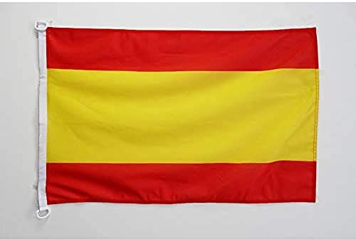 AZ FLAG Bandera de ESPAÑA SIN Armas 150x90cm Uso Exterior - Bandera ESPAÑOLA SIN Escudo 90 x 150 cm Anillos