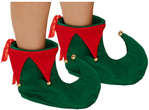 Spassprofi Elfenschuhe grün-rot für Zwerge und Elfen Zwergenschuhe Schuh für Märchenkostüme Narren GNOME