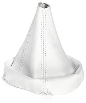 myshopx SA14 Schaltmanschette Schaltsack Sack Weiß Faden Weiß Echt Leder