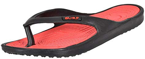 New Ladies Eva Toe Post Flip Flop Womens Pool Beach Slipper Water Proof Shoes (UK 4, Black Red)