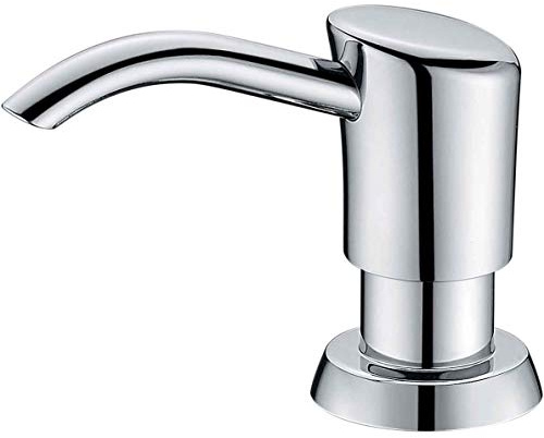 GAGALIFE Built in Sink Soap Dispenser or Lotion Dispenser for Kitchen Sink, Chrome ABS Pump Head, with 17 Ounce Large PET Soap Bottle