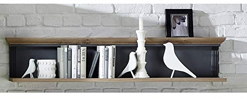 Lomadox Dekoratives Wandboard im Landhaus-Stil in Graphit Grau und Artisan Eiche