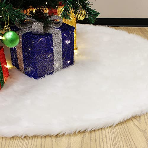 78cm Weihnachtsbaumdecke,Weihnachtsbaum Rock,Runde Form Christbaumständer Teppich,Unterlegdecke Baumdecke,Weiß Plüsch Christbaumdecke,Weihnachtsdekoration,Weihnachten Baumrock Christmas Decoration