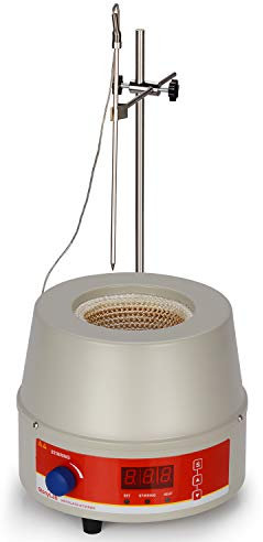 stonylab Elektrisch Heizmantel, Einstellbare Heiz- und Rührelelektromantel Elektrothermischer Heiz mantel Heating Mantle mit Magnetrührer und Digitale Temperaturregelung 220V/300℃ 150W - 250ml