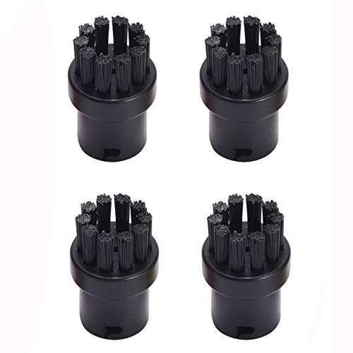 Huayuwa - 4 spazzole rotonde di ricambio per pulitori a vapore Karcher SC1, SC2, SC3, SC4, SC5, SC7 (nero)