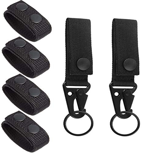 Floatdream 4 Stück Duty Belt Keeper mit 2 Stück Taktischer Hängender Gürtel Karabiner, Gürtel Karabiner aus Nylon Gürtel Keeper, für Camping, Wandern