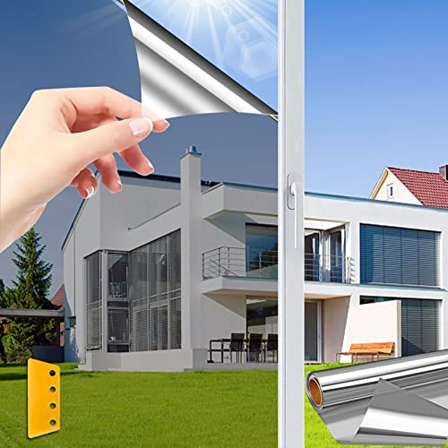 NEEMOSI Film Miroir Anti-Chaleur et Anti-Regard pour Fenêtre - Protection UV 99% pour Maison et Bureau