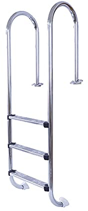 HHXD Schwimmbadleiter Für den Innen-und Außenbereich,Poolleiter Mit Rutschfesten Stufen,Edelstahlmaterial/Silber / W50cm×H155cm