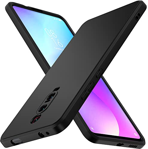 ivoler Silikon Hülle für Xiaomi Mi 9T / Xiaomi Mi 9T Pro mit Kameraschutz, Ultra Dünne Weiche Stoßfest Schutzhülle Flexible TPU Matte Schwarz Handyhülle Kratzfest Case Cover