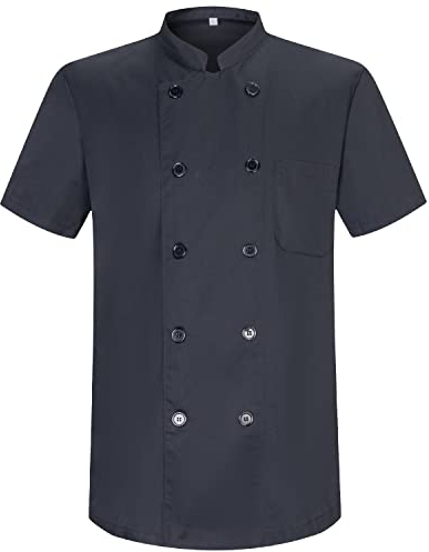 MISEMIYA - Giacca Cuoco Uomo - Giacca Cucina Uomo - Divisa Ristorante 8421 - Small, Nero 21