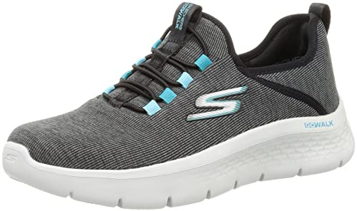 Skechers Women's Go Walk Flex Lucy Trainers, Black Textile White Trim, 5.5 UK