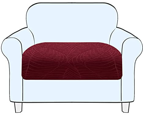 SHUOJIA Sofa Sitzkissenbezug, Sofa Sitzkissenbezug Stretch,Husse Überzug Bezug Für Sofa Sitzkissen, rutschfest Stoff Europäisches Muster (Dark Red,1-Seater)