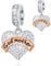 Godmother Dangle Charms fits Pandora Mothers Day Bracelet, 925 Sterling Silver I Love You God Mum Pendant, Pave Heart Clear CZ Godmom Bead, Mom Gift for Christmas/Godmum/Birthday