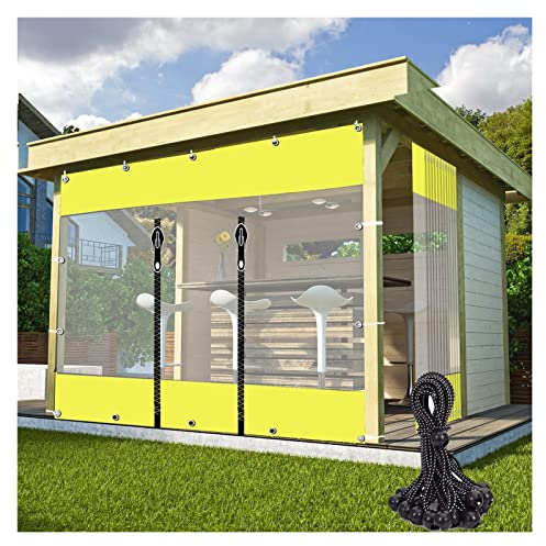 LGJEGD Pavillon seitenteile mit ösen for den Außenbereich mit Plane und Tür mit Reißverschluss, 0,5 mm Starke, Outdoor Vorhang mit elastische Kordel (Color : Clear, Size : 9.84x8.2'/3x2.5m)