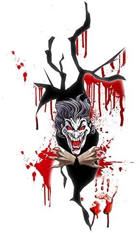 2022 Halloween Horror Aufkleber Wohnzimmer Dekoration PVC Wandaufkleber Chrom Folie (Multicolor, One Size)