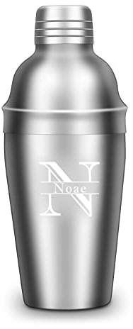 Coctelera personalizada con nombre grabado y colador