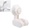 Support de pommeau de douche à ventouse réglable avec crochet latéral pour salle de bain (blanc)