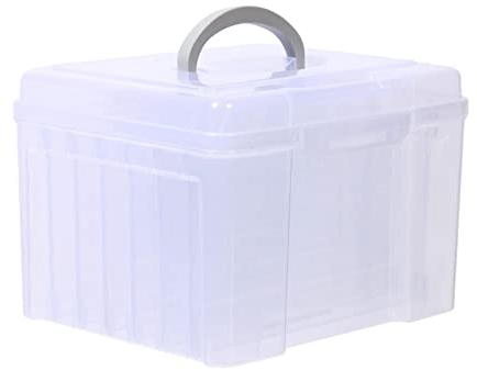 predolo Foto-Organizer-Box mit Trennwänden, Grußkarten-Aufbewahrungsbox, Geschenkbinder, Foto-Organizer, Dateihalter für Home Office, Rezepte, Papier, Papier