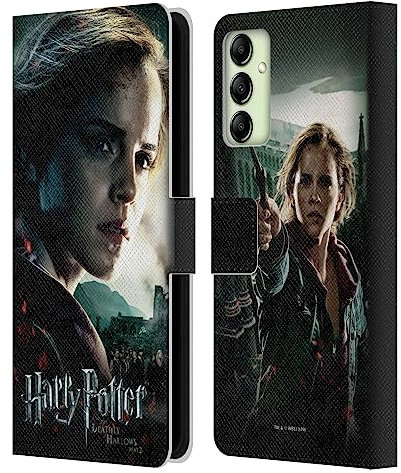 Head Case Designs Offizielle Harry Potter Hermione Granger Deathly Hallows VIII Leder-Wallet-Hülle Kompatibel mit Samsung Galaxy A14 5G