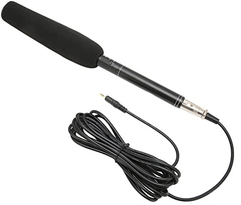 Yosoo Health Gear Interview Microphone, Wired Camcorder Handheld Mic, Professional Report Microphone, Wired XLR Condenser Shotgun Microphone, Noise Reduction Interview Camera Mic
