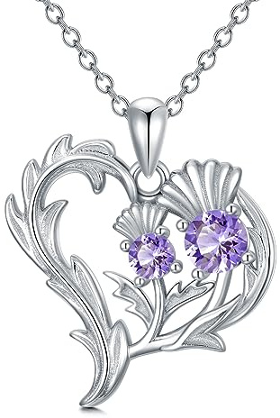 VONALA Schottische Distel Halskette 925 Sterling Silber Schottland Blume Anhänger Liebe Schmuck Geschenk für Frauen