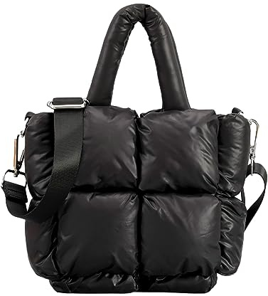 OWGSEE Puffer-Tragetasche, kleine bauschige Taschen für Damen, leicht, daunengefüllt, Umhängetasche, gesteppt, Schulterhandtaschen, Geldbörse