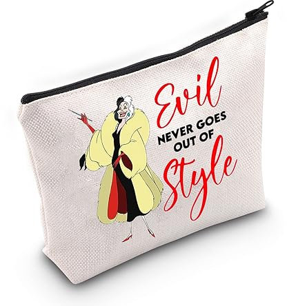 WZMPA 101 Bösewicht Kosmetiktasche - Böser Stil - Wasserfest, robust - Cartoon-Muster - Reißverschluss - Make-up, Geschenk, Reisen - Erwachsene Damen