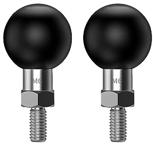 Tornillos de acero inoxidable M6 con soporte de bola de 1 pulgada para espejo retrovisor de motocicleta, brazo de conexión compatible con Ram Mount Moto Soporte para teléfono móvil (M6-02)