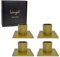 heimzeit Portavelas de Metal para Velas de Columna y Velas de Mesa [4 Unidades, Cuadrado] Color: Oro, Diseño Distinguido, Candelabro para una Elegante Decoración del Espacio