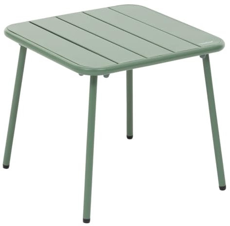 Hespéride - Table Basse de Jardin carrée Phuket Vert Olive en Acier traité en époxy