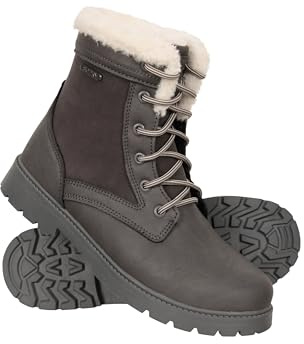 Mountain Warehouse Womens Casual Thermal Waterproof Boots - Thermal tested -10°C, Faux Fur, Breathable - Best for Spring Summer, Hiking, Trekking, Outdoors & Walking Charcoal Adult Shoe Size 6